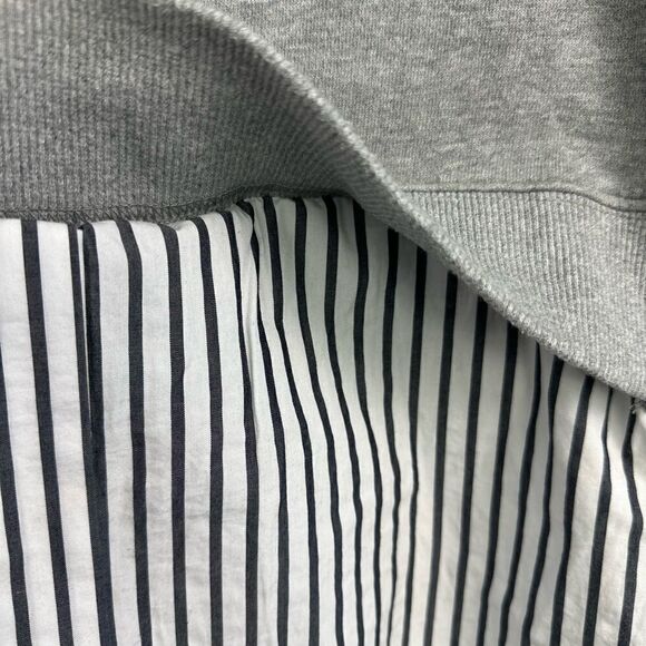 Derek Lam 10 Crosby Crewneck Raglan Sweatshirt With Striped Shirt Hem XS - Picture 8 of 15
